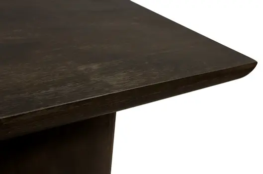 24" Dark Brown Distressed Solid Wood Square Pedestal End Table