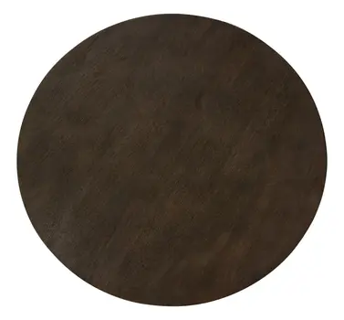 24" Dark Brown Distressed Solid Wood Round Pedestal End Table