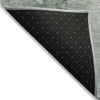5' X 8' Blue Copper And Gray Abstract Washable Indoor Outdoor Area Rug