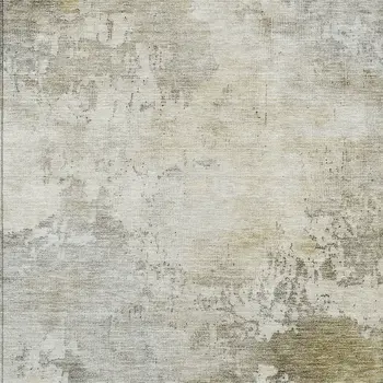 5' X 8' Wheat And Gray Abstract Washable Indoor Outdoor Area Rug