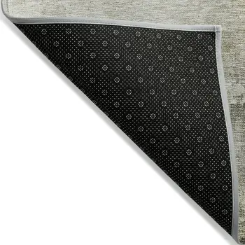 8' X 10' Wheat And Gray Abstract Washable Indoor Outdoor Area Rug