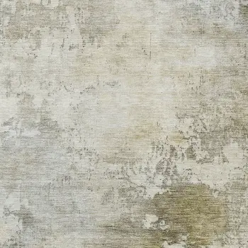 8' X 10' Wheat And Gray Abstract Washable Indoor Outdoor Area Rug