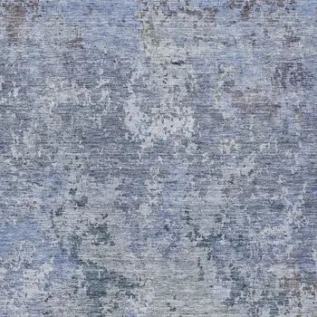 5' X 8' Blue And Dark Gray Abstract Washable Indoor Outdoor Area Rug
