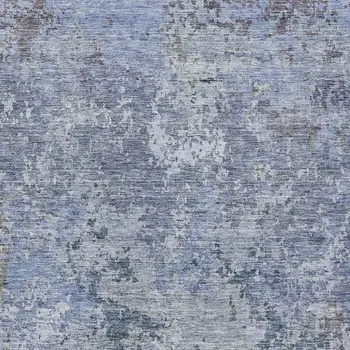 10' X 14' Blue And Dark Gray Abstract Washable Indoor Outdoor Area Rug
