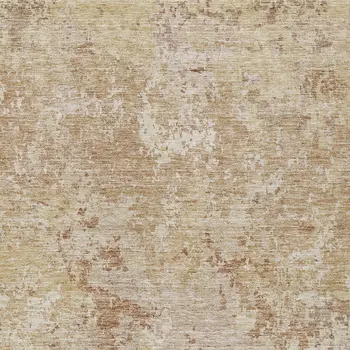 3' X 5' Copper And Beige Abstract Washable Indoor Outdoor Area Rug