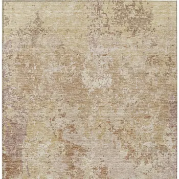 5' X 8' Copper And Beige Abstract Washable Indoor Outdoor Area Rug