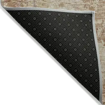 10' X 14' Copper And Beige Abstract Washable Indoor Outdoor Area Rug