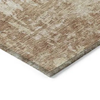 10' X 14' Copper And Beige Abstract Washable Indoor Outdoor Area Rug
