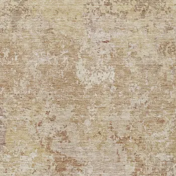 10' X 14' Copper And Beige Abstract Washable Indoor Outdoor Area Rug