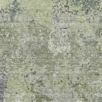 3' X 5' Green And Gray Abstract Washable Indoor Outdoor Area Rug