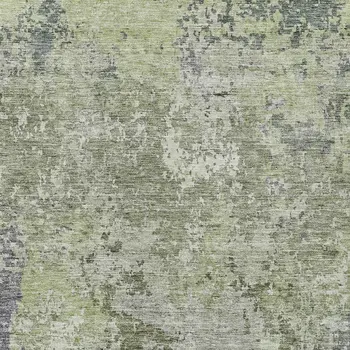10' X 14' Green And Gray Abstract Washable Indoor Outdoor Area Rug