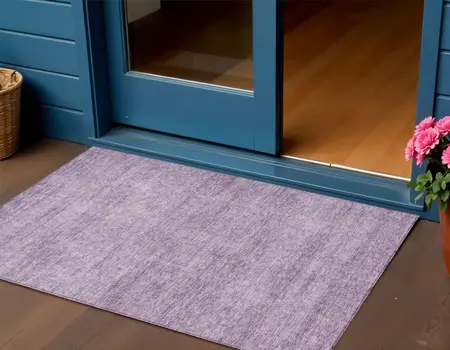 5' X 8' Lavender And Purple Abstract Washable Indoor Outdoor Area Rug