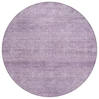 8' Lavender And Purple Round Abstract Washable Indoor Outdoor Area Rug