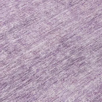 8' Lavender And Purple Round Abstract Washable Indoor Outdoor Area Rug