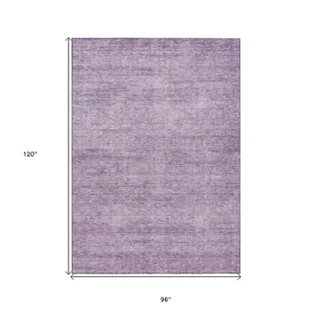 8' X 10' Lavender And Purple Abstract Washable Indoor Outdoor Area Rug