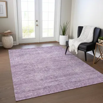 10' X 14' Lavender And Purple Abstract Washable Indoor Outdoor Area Rug