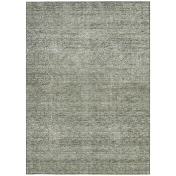 5' X 8' Sage And Ivory Abstract Washable Indoor Outdoor Area Rug
