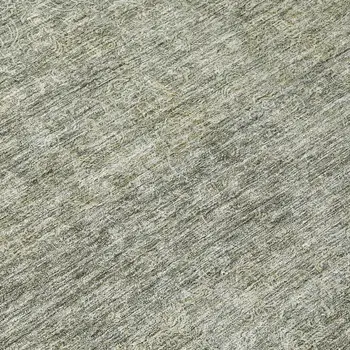 8' Sage And Ivory Round Abstract Washable Indoor Outdoor Area Rug