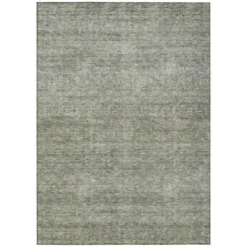 9' X 12' Sage And Ivory Abstract Washable Indoor Outdoor Area Rug
