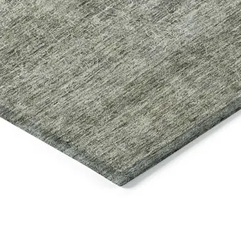 9' X 12' Sage And Ivory Abstract Washable Indoor Outdoor Area Rug