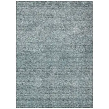 8' X 10' Blue And Ivory Abstract Washable Indoor Outdoor Area Rug