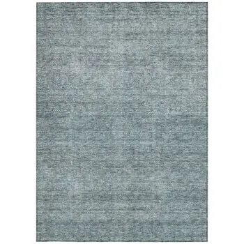 9' X 12' Blue And Ivory Abstract Washable Indoor Outdoor Area Rug