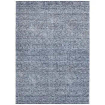 3' X 5' Sky Blue And Ivory Abstract Washable Indoor Outdoor Area Rug