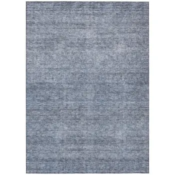 3' X 5' Sky Blue And Ivory Abstract Washable Indoor Outdoor Area Rug