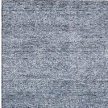 5' X 8' Sky Blue And Ivory Abstract Washable Indoor Outdoor Area Rug