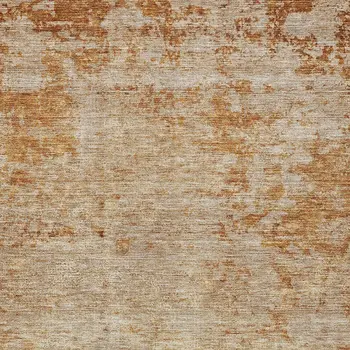 3' X 5' Copper And Terra Cotta Abstract Washable Indoor Outdoor Area Rug