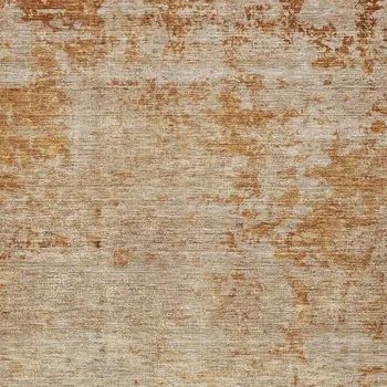 8' X 10' Copper And Terra Cotta Abstract Washable Indoor Outdoor Area Rug