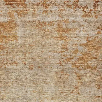 10' X 14' Copper And Terra Cotta Abstract Washable Indoor Outdoor Area Rug