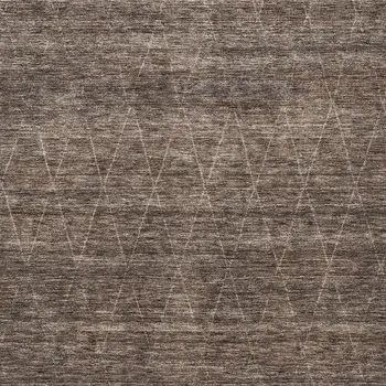 10' X 14' Coffee And Ivory Geometric Washable Indoor Outdoor Area Rug