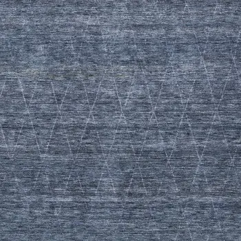 3' X 5' Navy Blue And Ivory Geometric Washable Indoor Outdoor Area Rug