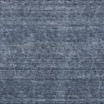 9' X 12' Navy Blue And Ivory Geometric Washable Indoor Outdoor Area Rug