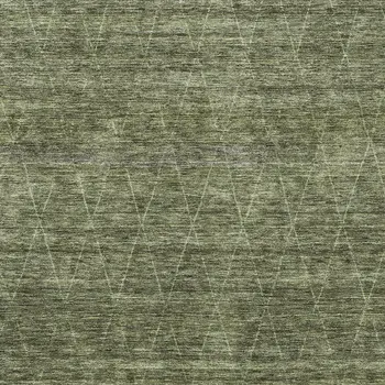 3' X 5' Olive Green And Ivory Geometric Washable Indoor Outdoor Area Rug