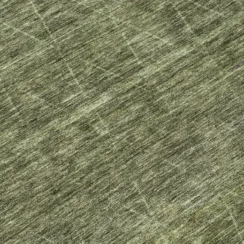 8' Olive Green And Ivory Round Geometric Washable Indoor Outdoor Area Rug