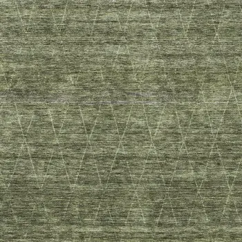 8' X 10' Olive Green And Ivory Geometric Washable Indoor Outdoor Area Rug