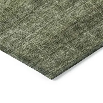 9' X 12' Olive Green And Ivory Geometric Washable Indoor Outdoor Area Rug