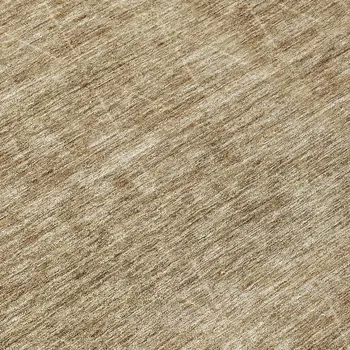 8' Wheat And Ivory Round Geometric Washable Indoor Outdoor Area Rug