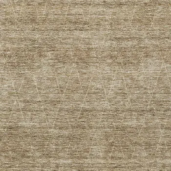 10' X 14' Wheat And Ivory Geometric Washable Indoor Outdoor Area Rug