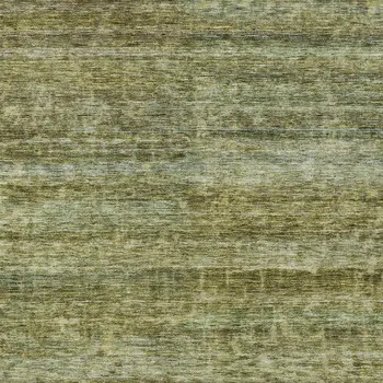 8' X 10' Olive Green And Brown Striped Washable Indoor Outdoor Area Rug