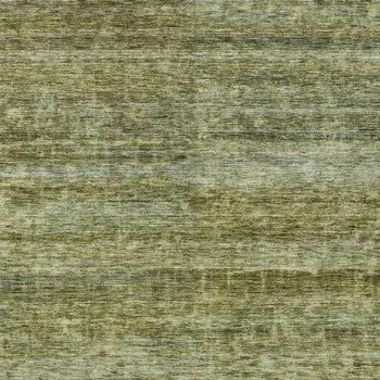 10' X 14' Olive Green And Brown Striped Washable Indoor Outdoor Area Rug