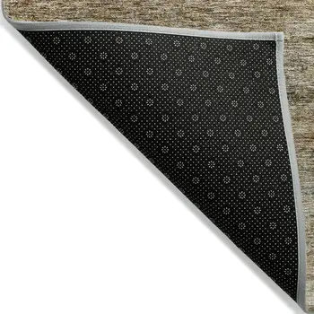 5' X 8' Copper And Green Striped Washable Indoor Outdoor Area Rug