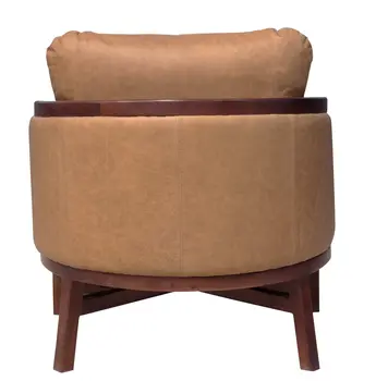 32" Brown Genuine Leather Arm Chair
