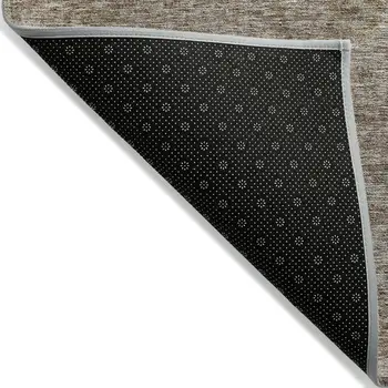 5' X 8' Brown And Tan Floral Washable Indoor Outdoor Area Rug