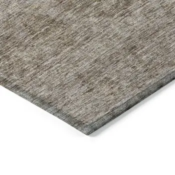 5' X 8' Brown And Tan Floral Washable Indoor Outdoor Area Rug