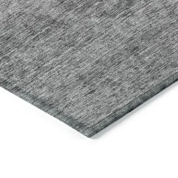 5' X 8' Gray And Charcoal Floral Washable Indoor Outdoor Area Rug