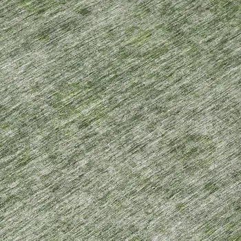 8' Olive Green And Beige Round Floral Washable Indoor Outdoor Area Rug