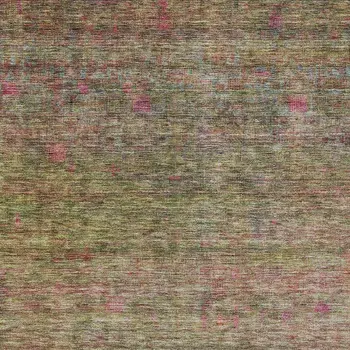3' X 5' Artichoke Green And Hot Pink Floral Washable Indoor Outdoor Area Rug